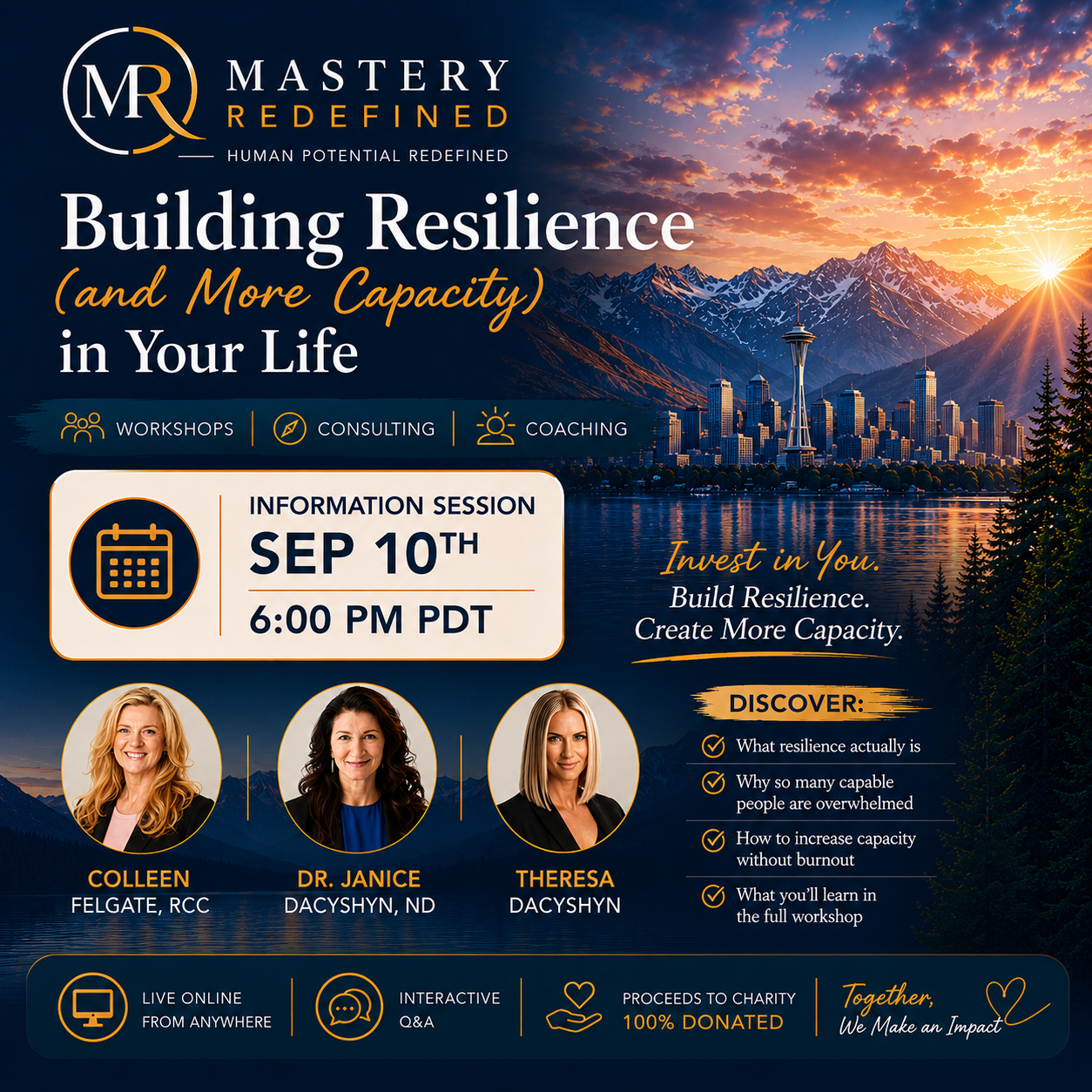 Virtual INFO Session -Building Resilience Workshop-Sep 10 6:00pm PDT